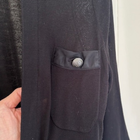 AX Armani Exchange Black Button Down Cardigan Sweater, Sz S - Picture 4 of 5